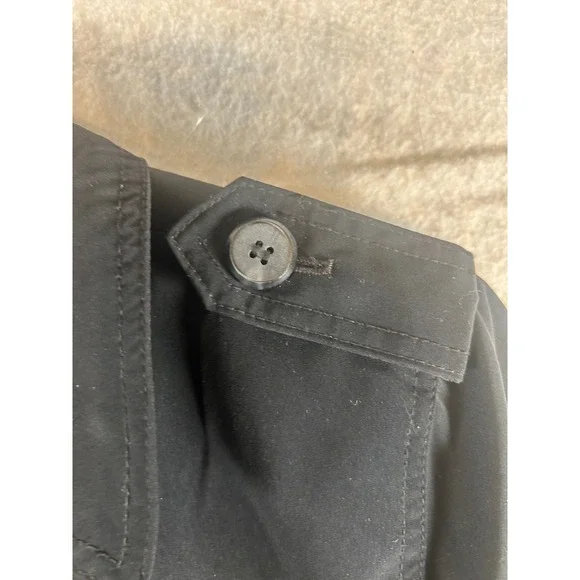 East 5th Black Double Breasted Belted Trench Coat Women Large‎ - Picture 8 of 10